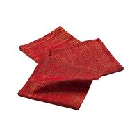 douceur d'intérieur Elegancia 3 servilletas, Rojo/Dorado, 40 x 40 cm