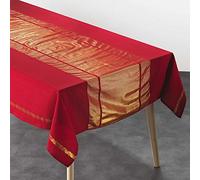 Douceur d'Intérieur Elegancia - Mantel Rectangular (140 x 240 cm), Color Rojo y Dorado