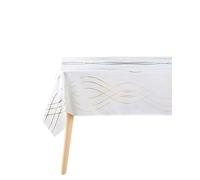 Douceur d'Intérieur Elona - Mantel, Rectangular, 150 x 240 cm, Blanco y Dorado, poliéster Estampado Metalizado