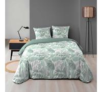 Douceur d'Intérieur Epicea - Juego de Cama de 3 uds. (240 x 220 cm) Franela y Microfibra en Estampado Integral