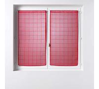 Douceur d'Intérieur, Eulalie - Par de visillos Rectos (2 x 60 x 90 cm), Color Rojo