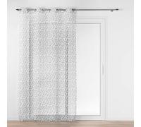 Douceur d'Intérieur farandole - Visillo con Ojales (137 x 280 cm) Gris, Velo sablé Estampado