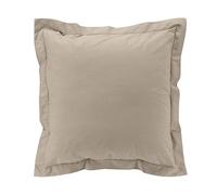 douceur d'intérieur, Funda de Almohada con Volante Plana (63 x 63 Cm) Percaline Arena 100% Percal de Algodón