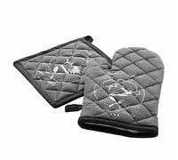 Douceur d'Intérieur Grand Chef - Guante y agarraollas, 18 x 28 cm y 20 x 20 cm, de algodón Estampado