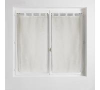 Douceur d'Intérieur Haltona - Par Recto con Trabillas, Efecto Lino, Tejido Haltona, poliéster, Natural, 90 x 60 cm