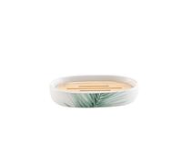 douceur d'intérieur Havane - Jabonera, 12,3 x 8,3 x 2,3 cm, cerámica Estampada y bambú