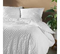 Douceur d'Intérieur Heltie - Juego de Cama de 3 Piezas (260 x 240 cm) Blanco, Microfibra Afelpada
