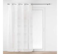 Douceur d'Intérieur Janice - Visillo con Ojales (140 x 240 cm) Blanco, Efecto Lino Tejido
