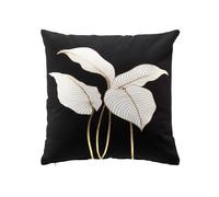Douceur d'Intérieur Jill - cojín con Funda extraíble (45 x 45 cm), algodón Estampado Dorado