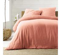 Douceur d'Intérieur - Juego de 3 Piezas (240 x 220 cm) Angelia Rose, 1 Cara de algodón y 1 Cara de Gasa de algodón