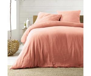 Douceur d'Intérieur - Juego de 3 Piezas, 260 x 240 cm, Doble Gasa, algodón, Color Rosa, 100% algodón