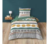Douceur d'Intérieur - Juego de Cama de 2 Piezas (140 x 200 cm), diseño de Asiana, Color Verde, 100% algodón