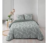 Douceur d'Intérieur - Juego de Cama de 3 Piezas (240 x 220 cm), Color marrón Salvia, 100% algodón