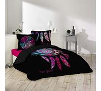 douceur d'Intérieur Juego de Ropa de Cama Porte Bonheur, 3 Piezas con Estampado, 240 x 220 cm, diseño con 42 Hilos algodón