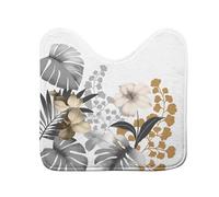 douceur d'intérieur Kelly - Alfombra de contorno para inodoro, 45 x 45 cm, blanco, microfibra estampada