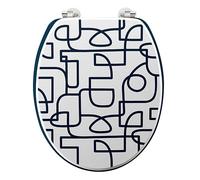 Douceur d'Intérieur Labyrinthe - Tapa de váter, 37 x 44 cm, tablero de fibra de densidad media, estampada