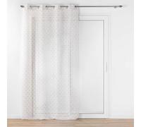 Douceur d'Intérieur lorea - Visillo con Ojales (140 x 240 cm) Natural, Velo sablé Estampado Metalizado