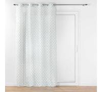 Douceur d'Intérieur lorea - Visillo con Ojales (140 x 240 cm) Salvia, Velo sablé Estampado Metalizado