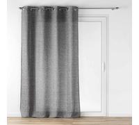 Douceur d'Intérieur Loulaine - Visillo con Ojales (140 x 240 cm) Negro, Efecto Lana