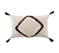 Douceur d'Intérieur Malory - Cojín, con Funda extraíble, 30 x 50 cm, Negro, polialgodón Liso y fantasía