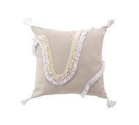 Douceur d'Intérieur Malory - Cojín, con Funda extraíble, 40 x 40 cm, Blanco, polialgodón Liso y fantasía