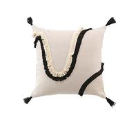 Douceur d'Intérieur Malory - Cojín, con Funda extraíble, 40 x 40 cm, Negro, polialgodón Liso y fantasía