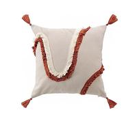 Douceur d'Intérieur Malory - Cojín, con Funda extraíble, 40 x 40 cm, Terracota, polialgodón Liso y fantasía