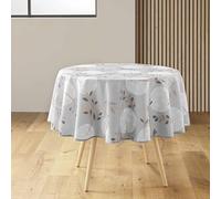 Douceur d'Intérieur Manola - Mantel, Redondo, diámetro de 180 cm, Gris, poliéster Estampado