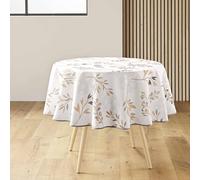 Douceur d'Intérieur Manola - Mantel, Redondo, diámetro de 180 cm, Natural, poliéster Estampado