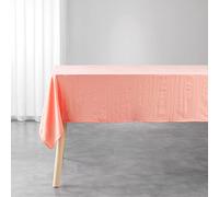 Douceur d'Intérieur Mantel Rectangular (140 x 240 cm) Suzy Blanco, Microfibra Sólida Lavada, Coral