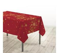 Douceur d'Intérieur, Mantel Rectangular (150 x 240 cm) Constellation Rojo/Oro, Poliéster Impreso Metálico