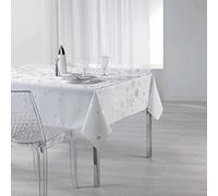 Douceur d'Intérieur Mantel Rectangular (150 x 300 cm, poliéster, Estampado), diseño de constelación Plateada, Color Blanco