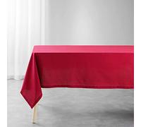 Douceur d'Intérieur, Mantel Rectangular de 140 x 240 cm, Color Rojo, algodón Liso, Charline