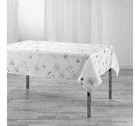 Douceur d'Intérieur Mantel Rectangular, Poliéster, Bloomy White/Silver, 150 x 300 cm