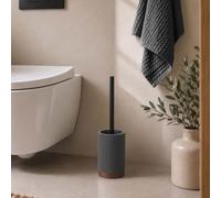 Douceur d'Intérieur Niagara - escobilla de baño (diámetro 9,1 x 38,5 cm) Antracita, poliresina y Acacia