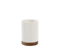 Douceur d'Intérieur Niagara - Vaso (diámetro 8 x 10,8 cm) Blanco, poliresina y Acacia