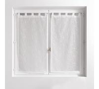 Douceur d'Intérieur Olympia - Par de visillos, con Trabillas, 2 x 60 x 120 cm, Bordados, Arena, Blanco