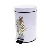 Douceur d'Intérieur ORBELLA Pedal, Metal, Blanco/Dorado, Poubelle