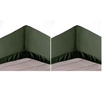 douceur d'intérieur Oscar - Sábana Bajera (90 x 190 cm) Caqui, Microfibra, Lisa (Paquete de 2)