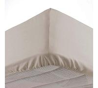 Douceur d'Intérieur Oscar - Sábana Bajera, de Microfibra Lisa, para Cama Individual, 100% poliéster, 90 x 190 cm, Natural