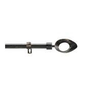 Douceur d'Intérieur ovalon - Barra Extensible con Juego Completo (120 < 210 cm) Negro y Dorado, patinado