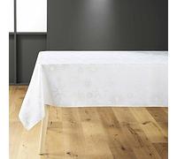 Douceur d'Intérieur Pampille - Mantel, Rectangular, 150 x 240 cm, Blanco y Dorado, poliéster Estampado Metalizado