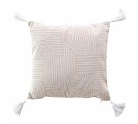 Douceur d'Intérieur Pandore - Cojín, con Funda extraíble, 45 x 45 cm, Blanco, polialgodón Estampado