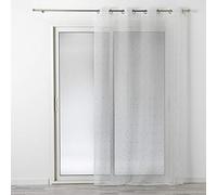 DOUCEUR D'INTERIEUR Panel con Ojales, 140 x 240 cm, dixía, Color Blanco y Plateado