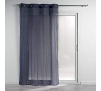 Douceur d'Intérieur Panel con Ojales, Algodón Poliéster Polialgodón, Azul Marino, 140L X 240H cm (1 Panneaux)