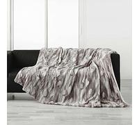 Douceur d'Intérieur, Plaid 180 x 220 Cm, imitación Piel/Sherpa, Caribú