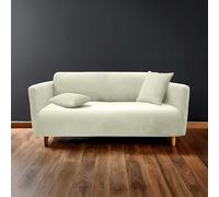Douceur d'Intérieur - Protector de sofá Extensible (225 x 245 x 60 cm), Color Blanco y poliéster Estampado