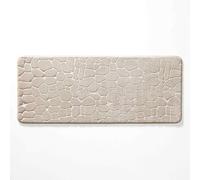 Douceur d'Intérieur Ricochet - Alfombra de baño, 50 x 120 cm, Topo, Microfibra Lisa en Relieve
