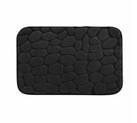 Douceur d'Intérieur Ricochet - Alfombra de baño, 50 x 80 cm, Negra, Microfibra Lisa en Relieve