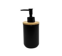 Douceur d'Intérieur Smart - Distribuidor de jabón, diámetro de 7,2 cm x 17,5 cm, Negro, poliestireno y bambú